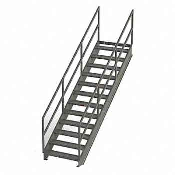 GRAINGER APPROVED Stair Unit Carbon Steel 13 Steps, 8CDX9
