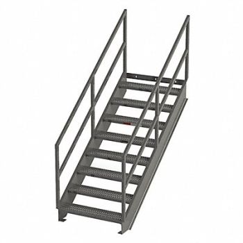 GRAINGER APPROVED Stair Unit Carbon Steel 9 Steps, 8CEX5
