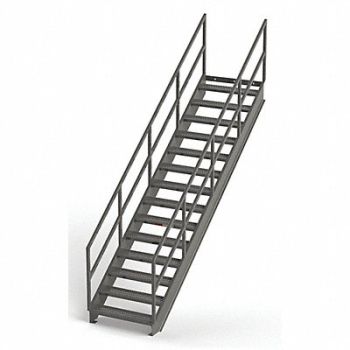 GRAINGER APPROVED Stair Unit Carbon Steel 15 Steps, 8CEZ9