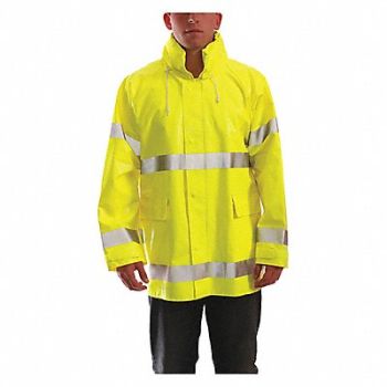 TINGLEY Flame Resist Rain Jacket Yellow/Green XL, 8Z907