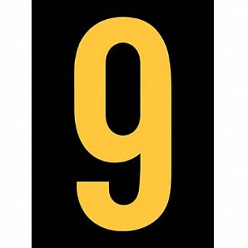 STRANCO INC Reflective Number Label 9 2-1/2in H PK25, 8CJP0