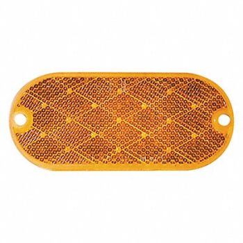 GRAINGER APPROVED Color Reflector Oval Amber 4-3/8 L, 8CL18