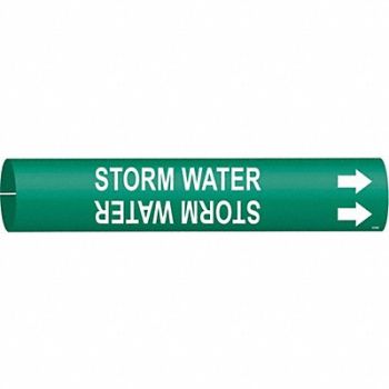 BRADY Pipe Mrkr Strm Wtr 2 13/16in H 2 4/5in W, 8CMA7