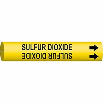 BRADY Pipe Marker Sulfur Dioxide 2 13/16in H, 8CMA8