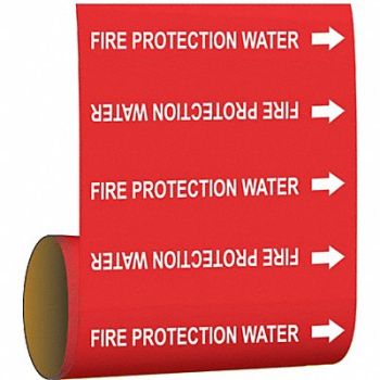 BRADY Pipe Mrkr Fire Prtction Watr 8in H 8in W, 8CMP6