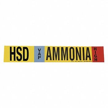 BRADY Pipe Marker Ammonia 9 in H 8 in W, 8CVN2