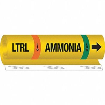 BRADY Pipe Marker Ammonia 9 in H 8 in W, 8CVN4
