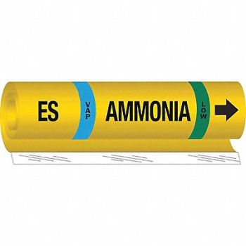 BRADY Pipe Marker Ammonia 26 in H 12 in W, 8CNP0