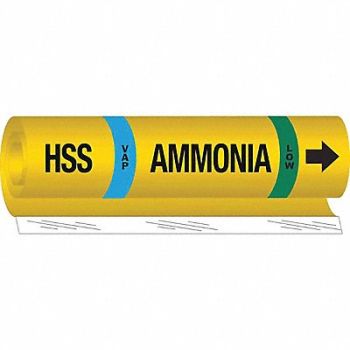 BRADY Pipe Marker Ammonia 26 in H 12 in W, 8CNP3