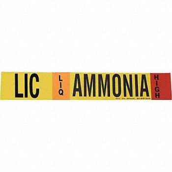 BRADY Pipe Marker Ammonia 2 1/4 in H 14 in W, 8CNP4
