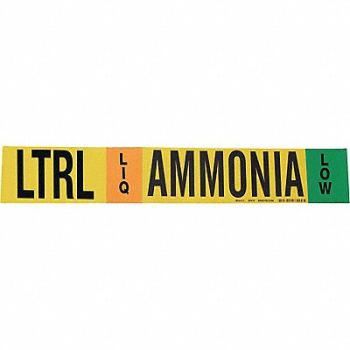 BRADY Pipe Marker Ammonia 2 1/4 in H 14 in W, 8CNP6