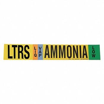 BRADY Pipe Marker Ammonia 2 1/4 in H 14 in W, 8CNP7