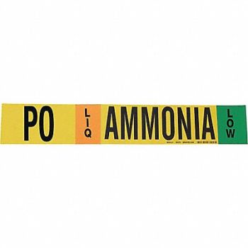 BRADY Pipe Marker Ammonia 2 1/4 in H 14 in W, 8CNP8