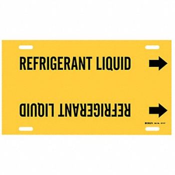 BRADY Pipe Mrkr Refrigrant Liquid 8in H 16in W, 8CNZ3