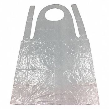 CONDOR Bib Apron Univ White Polyethylene PK100, 9F378