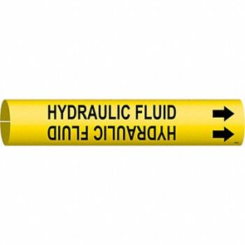 BRADY Pipe Marker Hydraulic Fluid 2in H 2in W, 8CVA4