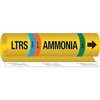BRADY Pipe Marker Ammonia 9 in H 8 in W, 8CVN5