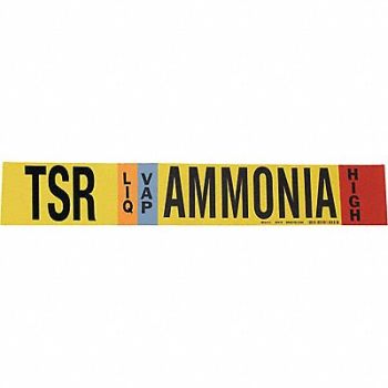 BRADY Pipe Marker Ammonia 2 1/4 in H 14 in W, 8CVN7