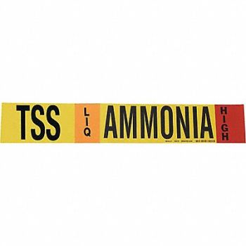 BRADY Pipe Marker Ammonia 2 1/4 in H 14 in W, 8CVN8