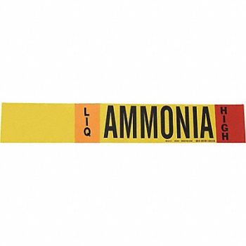 BRADY Pipe Marker Ammonia 2 1/4 in H 14 in W, 8CVN9