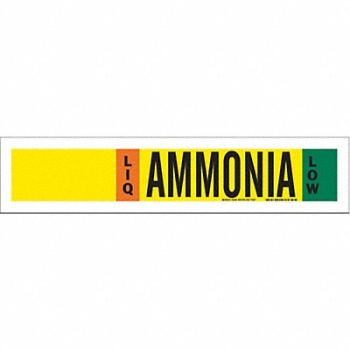 BRADY Pipe Marker Ammonia 2 1/4 in H 14 in W, 8CVP0