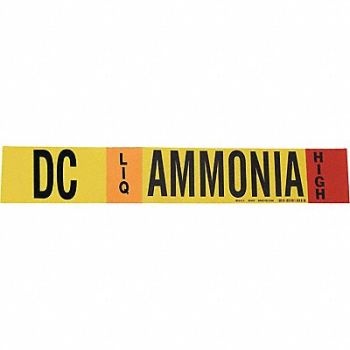 BRADY Pipe Marker Ammonia 4 in H 24 in W, 8CVP2