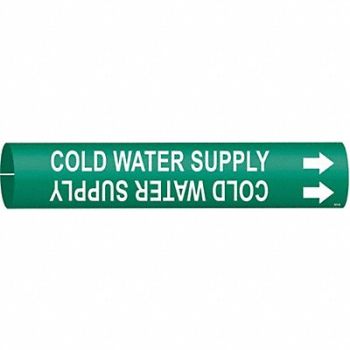 BRADY Pipe Mrkr Cold Watr Sply 7/8in H 7/8in W, 8CVR6