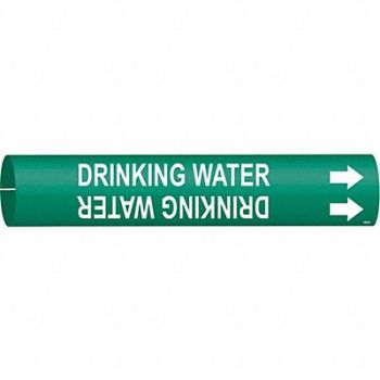 BRADY Pipe Marker Drinking Water 2 13/16in H, 8CVR8