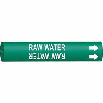 BRADY Pipe Mrkr Raw Watr 2 13/16in H 2 4/5in W, 8CVT8