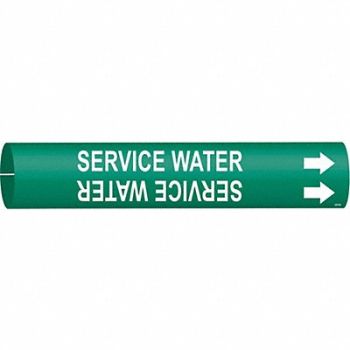 BRADY Pipe Marker Service Water 2 13/16in H, 8CVU0