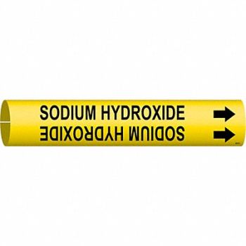 BRADY Pipe Marker Sodium Hydroxide 2 13/16in H, 8CVU1