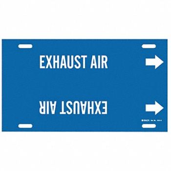 BRADY Pipe Marker Exhaust Air 10 in H 32 in W, 8CVU2