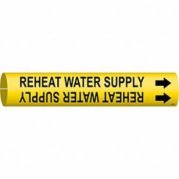 BRADY Pipe Marker Reheat Water Supply 7/8in H, 8CVX4