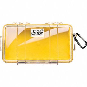 PELICAN Micro Case Yellow 9.37 x 5.56 x 2.62 In, 8CW31