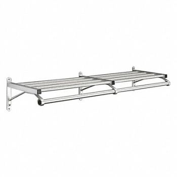GLARO Coat Rack 1 Shelf 48 In W Satin Aluminum, 8CW92