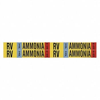 BRADY Pipe Marker Ammonia 1 1/8 in H 7 in W, 8CWA1