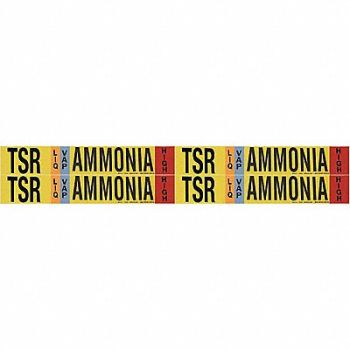 BRADY Pipe Marker Ammonia 1 1/8in H 7in W, 8CWA2
