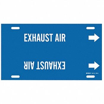 BRADY Pipe Marker Exhaust Air 10 in H 24 in W, 8CWD4