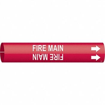 BRADY Pipe Marker Fire Main 13/16in H 4/5in W, 8CWD9