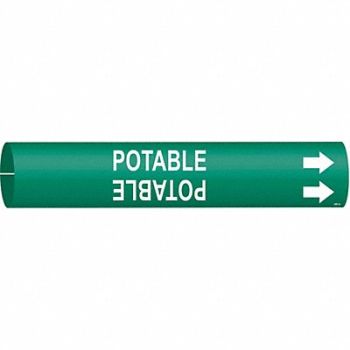 BRADY Pipe Marker Potable 13/16 in H 4/5 in W, 8CWE2