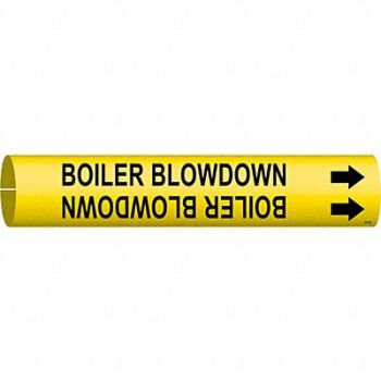 BRADY Pipe Mrkr Boilr Blwdwn 13/16in H 4/5in W, 9LDX6