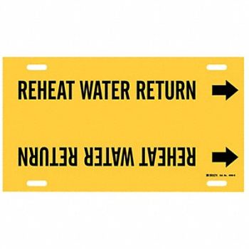 BRADY Pipe Mrkr Reheat Watr Rtrn 10in H 24in W, 8CXE4