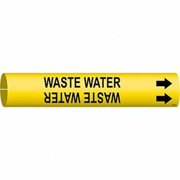 BRADY Pipe Marker Waste Water 7/8in H 7/8in W, 8CXF5