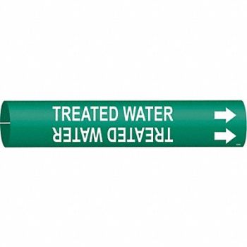 BRADY Pipe Mrkr Treated Watr 7/8in H 2 4/5in W, 8CXF7