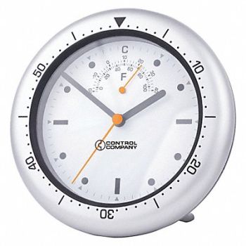 CONTROL COMPANY Wall Clock Analog Battery, 8CXP9