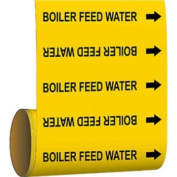 BRADY Pipe Markr Boiler Feed Water 8in H 8in W, 8CYD0