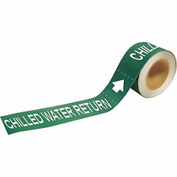 BRADY Pipe Mrkr Chilled Watr Return 1in H, 8CYD8
