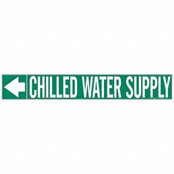 BRADY Pipe Mrkr Chilled Watr Supply 1in H, 8CYD9