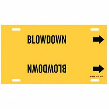 BRADY Pipe Marker Blowdown 8 in H 16 in W, 8CYG8