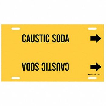 BRADY Pipe Marker Caustic Soda 8 in H 16 in W, 8CYH0